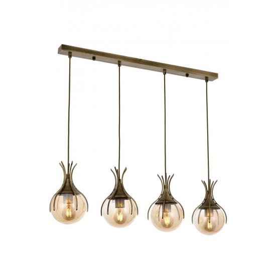Modi Lighting Mod-4595-4EY Eskitme Kaplama Modern Avize E27 Metal Cam 70x13cm