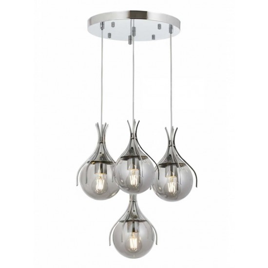 Modi Lighting Mod-4595-4KT Krom Kaplama Modern Avize E27 Metal Cam 40cm
