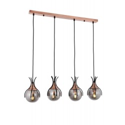 Modi Lighting Mod-4595-4Y-BSY Siyah Boyalı Modern Avize E27 Metal Cam 70x13cm