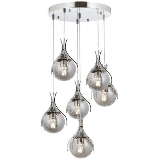 Modi Lighting Mod-4595-6KT Krom Kaplama Modern Avize E27 Metal Cam 50cm