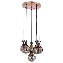 Modi Lighting Mod-4595-6T-BSY Siyah Boyalı Modern Avize E27 Metal Cam 50cm