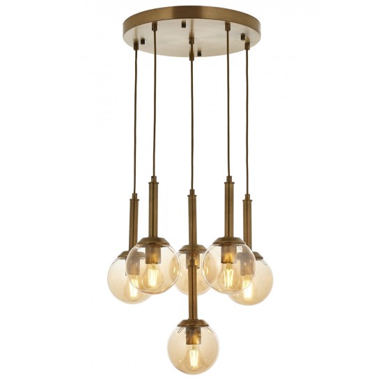 Modi Lighting Mod-4598-6ET Eskitme Kaplama Modern Avize E27 Metal Cam 50cm