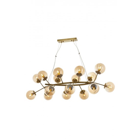 Modi Lighting Mod-4600-16EY Eskitme Kaplama Modern Avize E14 Metal Cam 110x90cm
