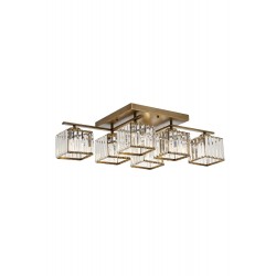 Modi Lighting Mod-4603-6E Eskitme Kaplama Modern Avize E27 Metal Kristal 80x40cm