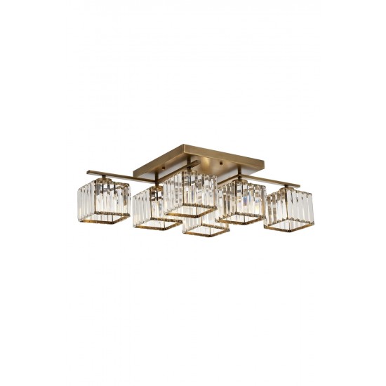 Modi Lighting Mod-4603-6E Eskitme Kaplama Modern Avize E27 Metal Kristal 80x40cm