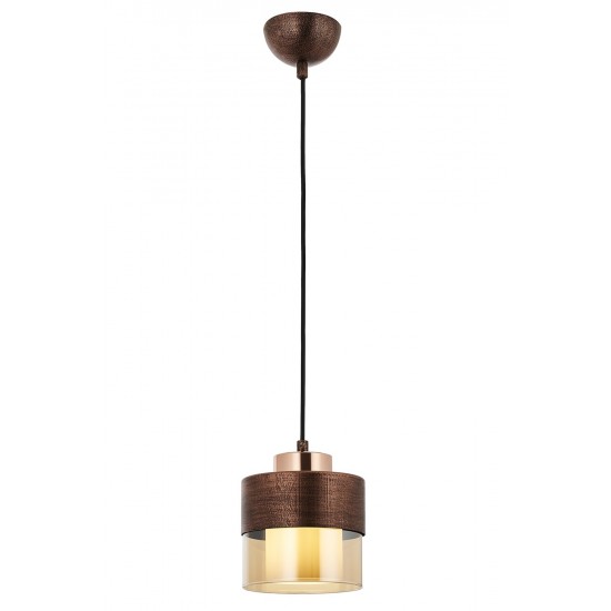 Modi Lighting 4604-1CPR Bakır Patina Boyalı Modern Avize E27 Metal Cam 15cm