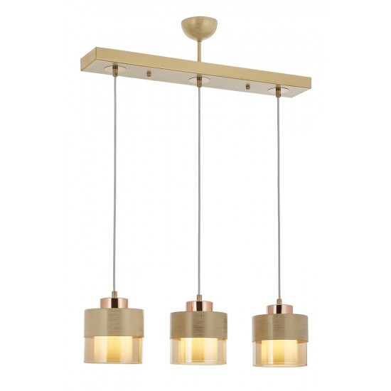 Modi Lighting 4604-3Y-KRM Krem Boyalı Modern Avize E27 Metal Cam 70x15cm