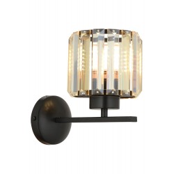 Modi Lighting Mod-4608-1BSY Siyah Boyalı Aplik E27 Metal Kristal 20x27cm