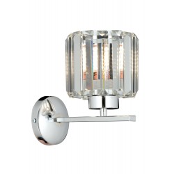 Modi Lighting Mod-4608-1K Krom Kaplama Aplik E27 Metal Kristal 20x27cm