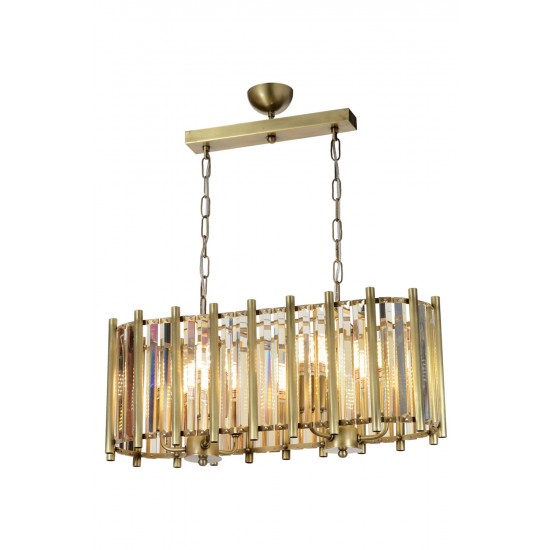 Modi Lighting Mod-4611-YM-E Eskitme Kaplama Modern Avize E14 Metal Kristal 65x22cm