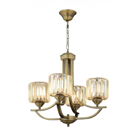 Modi Lighting Mod-4612-4E Eskitme Kaplama Modern Avize E27 Metal Kristal 55cm