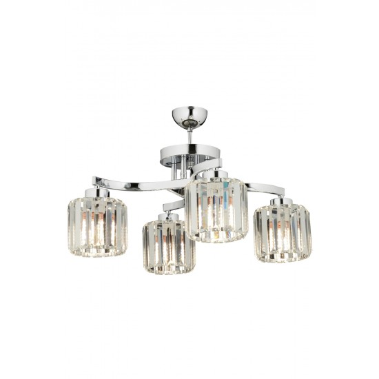 Modi Lighting Mod-4615-4K Krom Kaplama Modern Avize E27 Metal Kristal 58cm