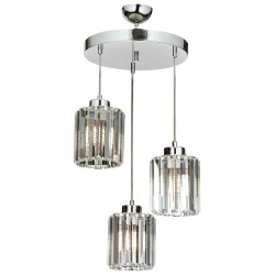 Modi Lighting Mod-4616-3KT Krom Kaplama Modern Avize E27 Metal Kristal 40cm