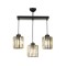 Modi Lighting Mod-4616-3Y-BSY Siyah Boyalı Modern Avize E27 Metal Kristal 54x15cm