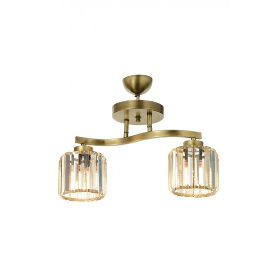 Modi Lighting Mod-4617-2E Eskitme Kaplama Modern Avize E27 Metal Kristal 46x17cm