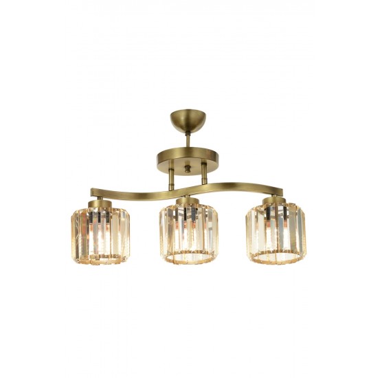 Modi Lighting Mod-4617-3E Eskitme Kaplama Modern Avize E27 Metal Kristal 55x17cm