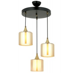 Modi Lighting Mod-4618-3T-BSY-B Siyah Boyalı Modern Avize E27 Metal Cam 40cm