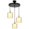 Modi Lighting Mod-4618-3T-BSY-B Siyah Boyalı Modern Avize E27 Metal Cam 40cm