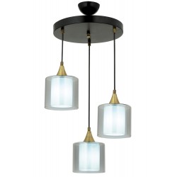 Modi Lighting Mod-4618-3T-BSY-F Siyah Boyalı Modern Avize E27 Metal Cam 40cm