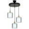 Modi Lighting Mod-4618-3T-BSY-F Siyah Boyalı Modern Avize E27 Metal Cam 40cm