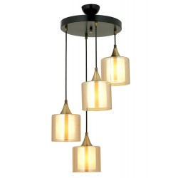 Modi Lighting Mod-4618-4T-BSY-B Siyah Boyalı Modern Avize E27 Metal Cam 40cm