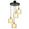 Modi Lighting Mod-4618-4T-BSY-B Siyah Boyalı Modern Avize E27 Metal Cam 40cm
