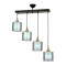Modi Lighting Mod-4618-4Y-BSY-F Siyah Boyalı Modern Avize E27 Metal Cam 70x14cm