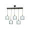Modi Lighting Mod-4618-5Y-BSY-F Siyah Boyalı Modern Avize E27 Metal Cam 75x14cm