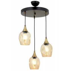 Modi Lighting Mod-4619-3T-BSY Siyah Boyalı Modern Avize E27 Metal Cam 40cm