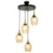 Modi Lighting Mod-4619-4T-BSY Siyah Boyalı Modern Avize E27 Metal Cam 40cm