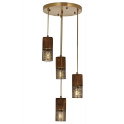 Modi Lighting Mod-4623-4ET Eskitme Kaplama Modern Avize E27 Metal Ahşap 35cm