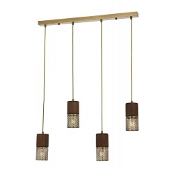 Modi Lighting Mod-4623-4EY Eskitme Kaplama Modern Avize E27 Metal Ahşap 80x9cm