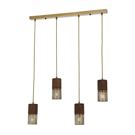 Modi Lighting Mod-4623-4EY Eskitme Kaplama Modern Avize E27 Metal Ahşap 80x9cm
