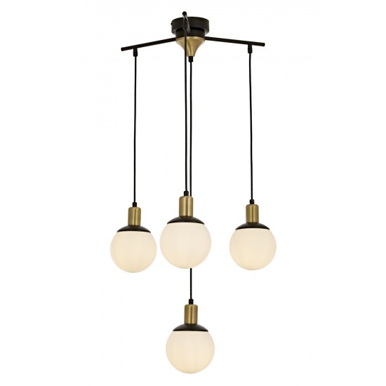 Modi Lighting Mod-4624-4BSY Siyah Boyalı Modern Avize E27 Metal Cam 54cm