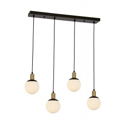 Modi Lighting Mod-4624-4Y-BSY Siyah Boyalı Modern Avize E27 Metal Cam 80x15cm