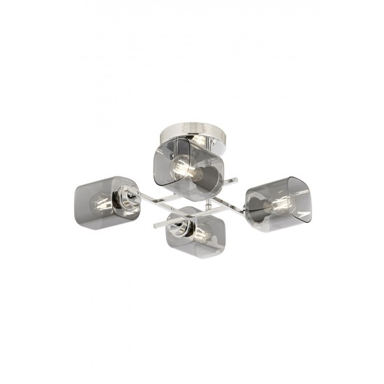Modi Lighting AR-4625-4K Krom Kaplama Modern Avize E27 Metal Cam 44cm