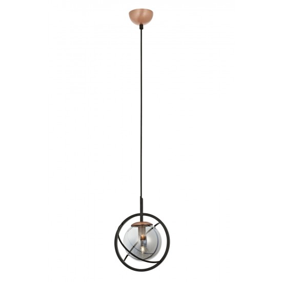Modi Lighting Mod-4626-1BSY Siyah Boyalı Modern Avize E14 Metal Cam 22cm