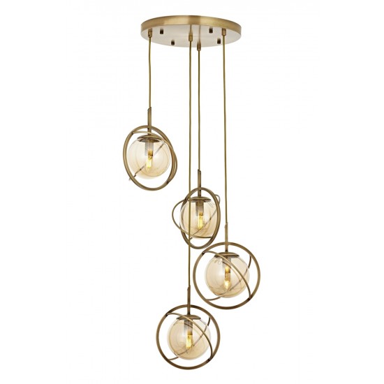 Modi Lighting Mod-4626-4ET Eskitme Kaplama Modern Avize E14 Metal Cam 35cm