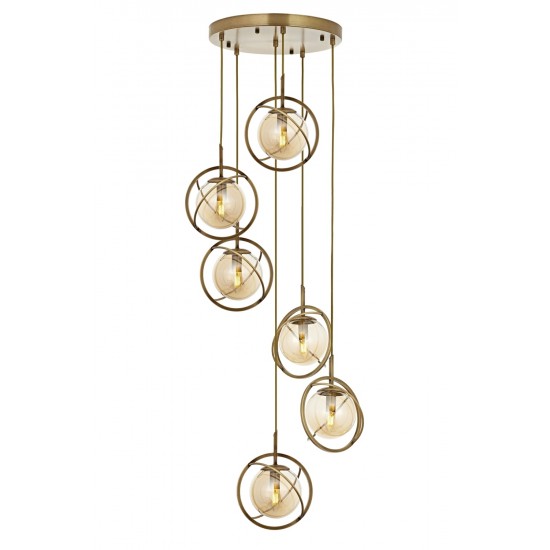 Modi Lighting Mod-4626-6ET Eskitme Kaplama Modern Avize E14 Metal Cam 40cm