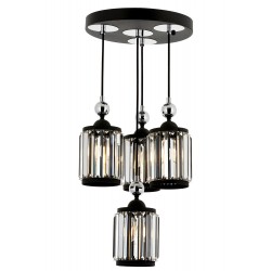 Modi Lighting Mod-4629-4T-BSY Siyah Boyalı Modern Avize E27 Metal Kristal 35cm