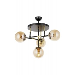 Modi Lighting Mod-4630-4T-BSY Siyah Boyalı Modern Avize E27 Metal Cam 40cm