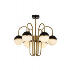 Modi Lighting Mod-4637-6E Siyah/Eskitme Boya/Kaplama Modern Avize E27 Metal Cam 60cm