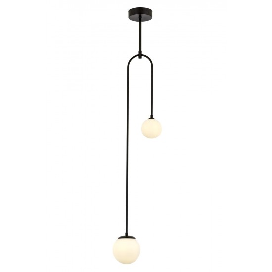 Modi Lighting Mod-4639-2BSY Siyah Boyalı Modern Avize G9 Metal Cam 20x12cm