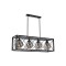 Modi Lighting Mod-4647-4Y-BSY Siyah Boyalı Modern Avize E27 Metal Cam 80x25cm