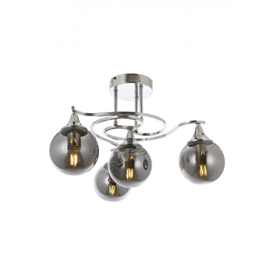 Modi Lighting Mod-4648-4K Krom Kaplama Modern Avize E27 Metal Cam 55cm