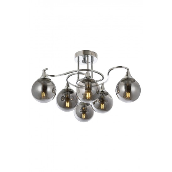 Modi Lighting Mod-4648-6K Krom Kaplama Modern Avize E27 Metal Cam 60cm