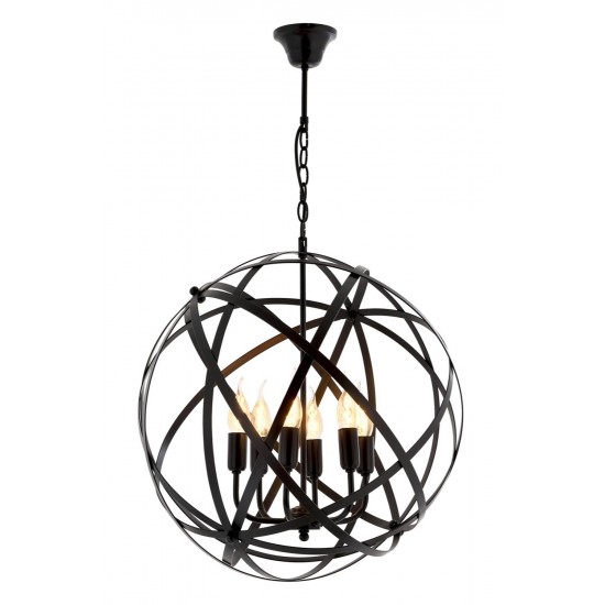 Modi Lighting Mod-4652-6BSY Siyah Boyalı Modern Avize E14 Metal 50cm