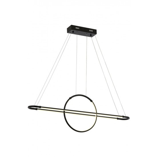 Modi Lighting Mod-4622-2BSY Siyah Boyalı Modern Avize LED Metal Pleksi 110x14cm