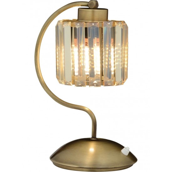 Modi Lighting MOD-4608-1E Eskitme Kaplama Masa Lambası E27 Metal Kristal 20x25cm