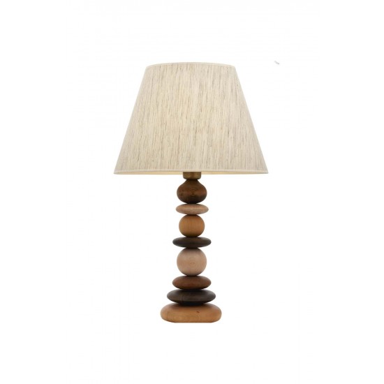 Modi Lighting MOD-4655-1E Eskitme Kaplama Masa Lambası E27 Metal Ahşap 35cm